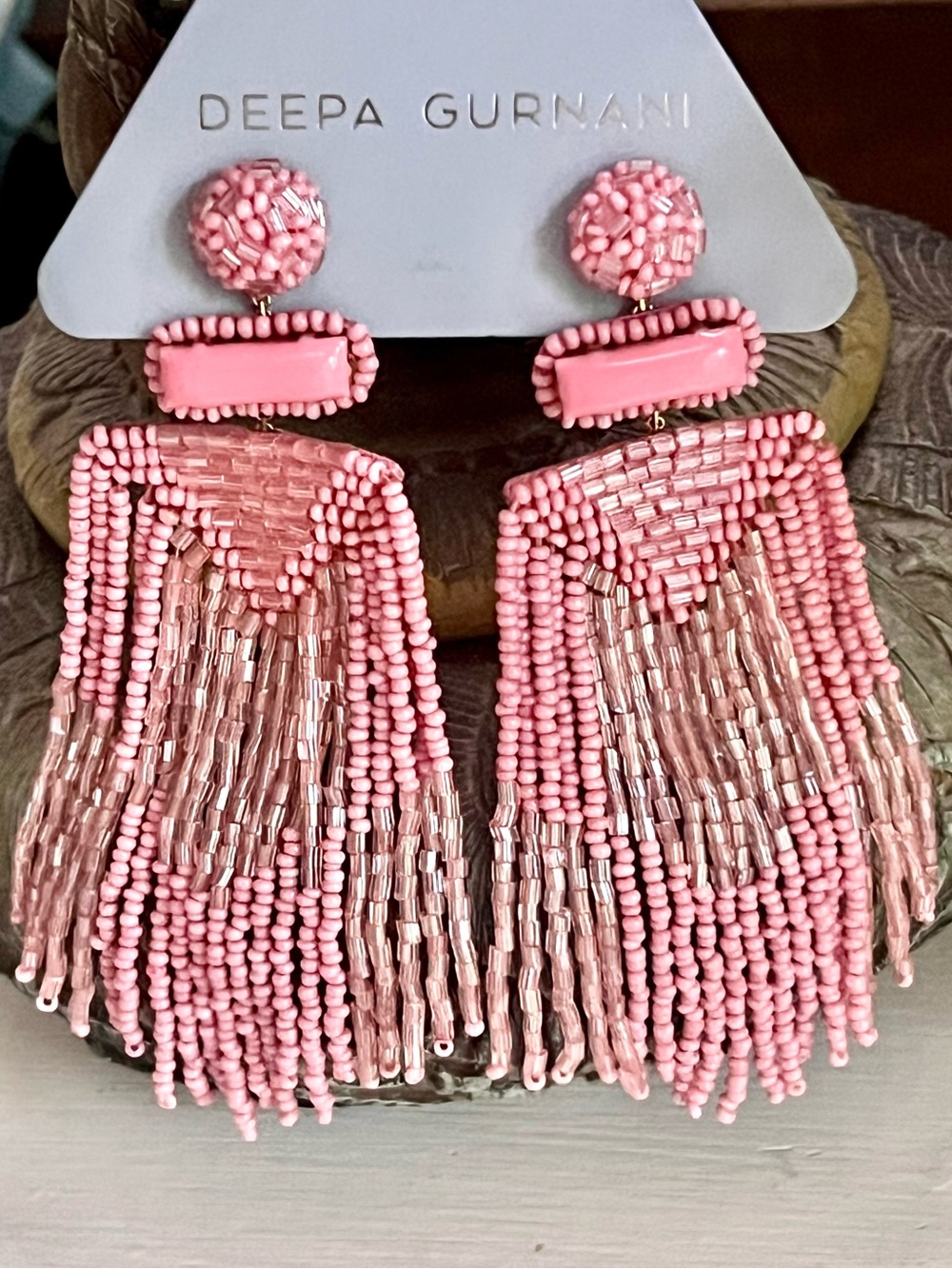 NWT Deepa Gurnani Beaded Fringe Chandeliers - Picture 13 of 16